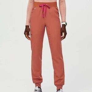 FIGS Woman HW Zamora Jogger Scrub Pants XXS Petite Terracotta Orange LTD Edition